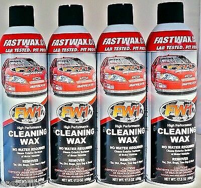 4 Cans Fw1 Fastwax Waterless Wash And Car Wax Removes Dirt, Adds Shine !