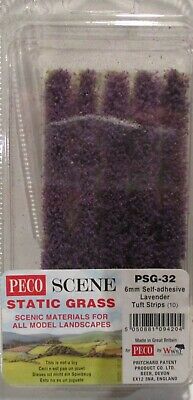 Peco Psg-32 - Static Grass 6mm Self Adhesive Lavender Tuft Strips