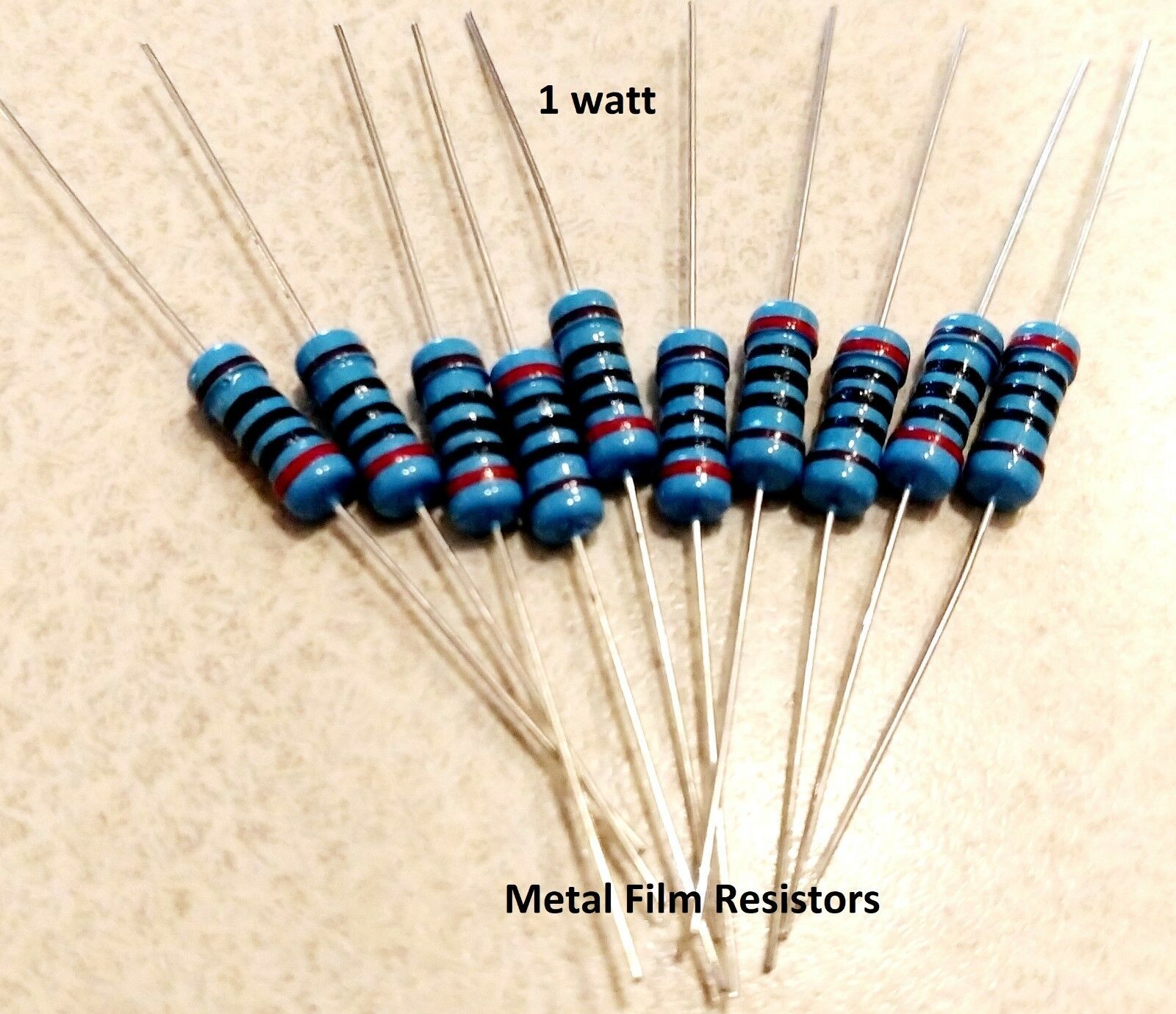 1 Watt 1% Tolerance Metal Film Resistor (10 Pieces) You Choose The Value !!