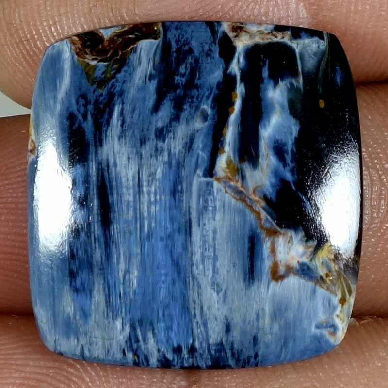 21.75cts100% Natural Chatoyant Blue Pietersite Cushion Cabochon Gemstone Md69-57