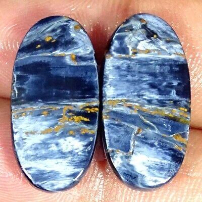 15.20cts Natural Pietersite Oval Pair Cabochon Loose Gemstone
