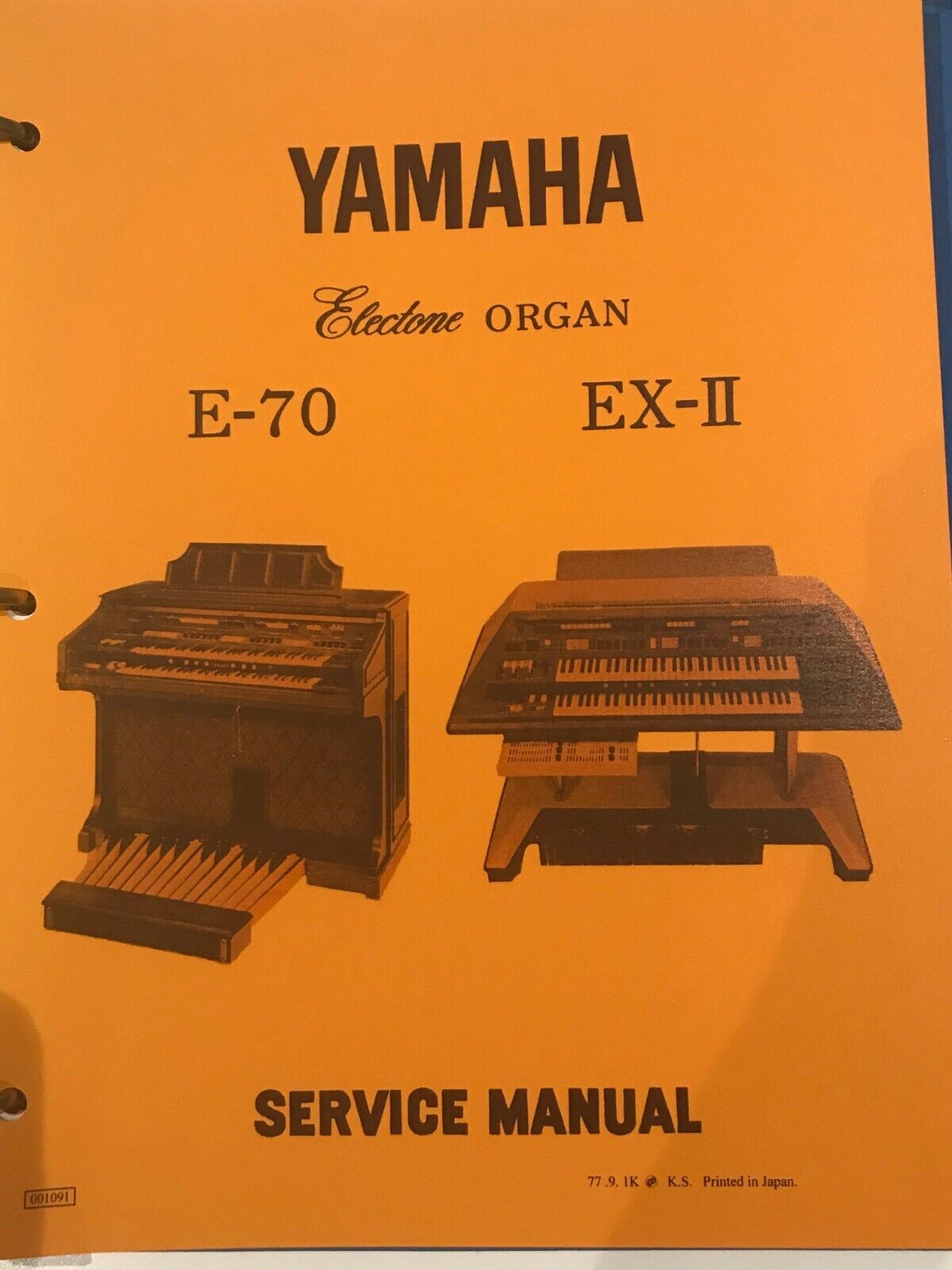 Yamaha Electone Organ Ex-ii, E-70 Service Manual